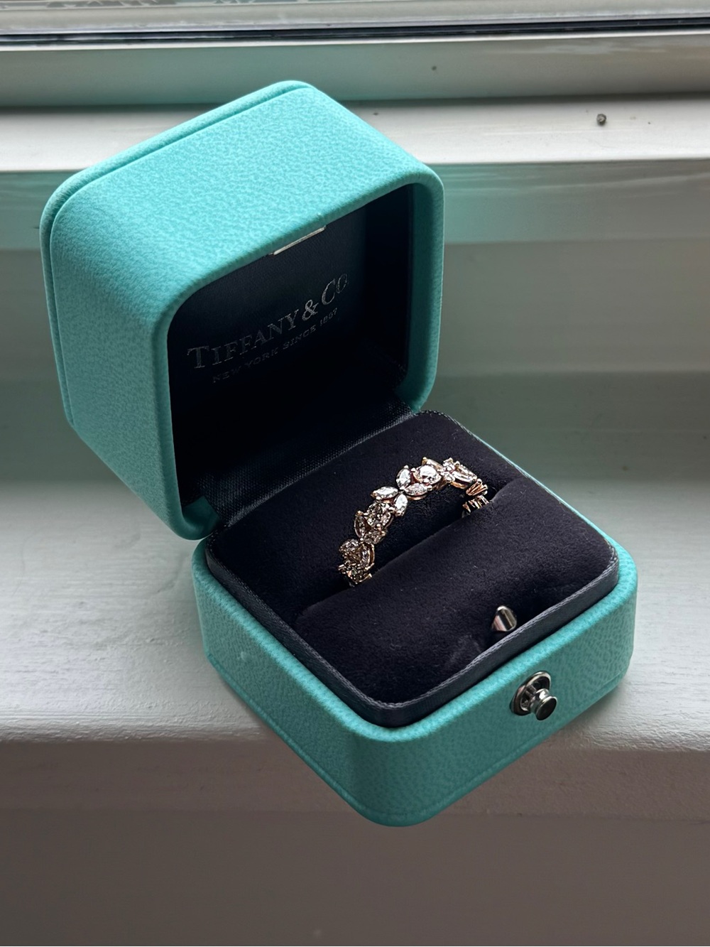 Tiffany & Co. Victoria® Alternating Diamond Ring 18K Rose Gold 2.27CT Size 7.5